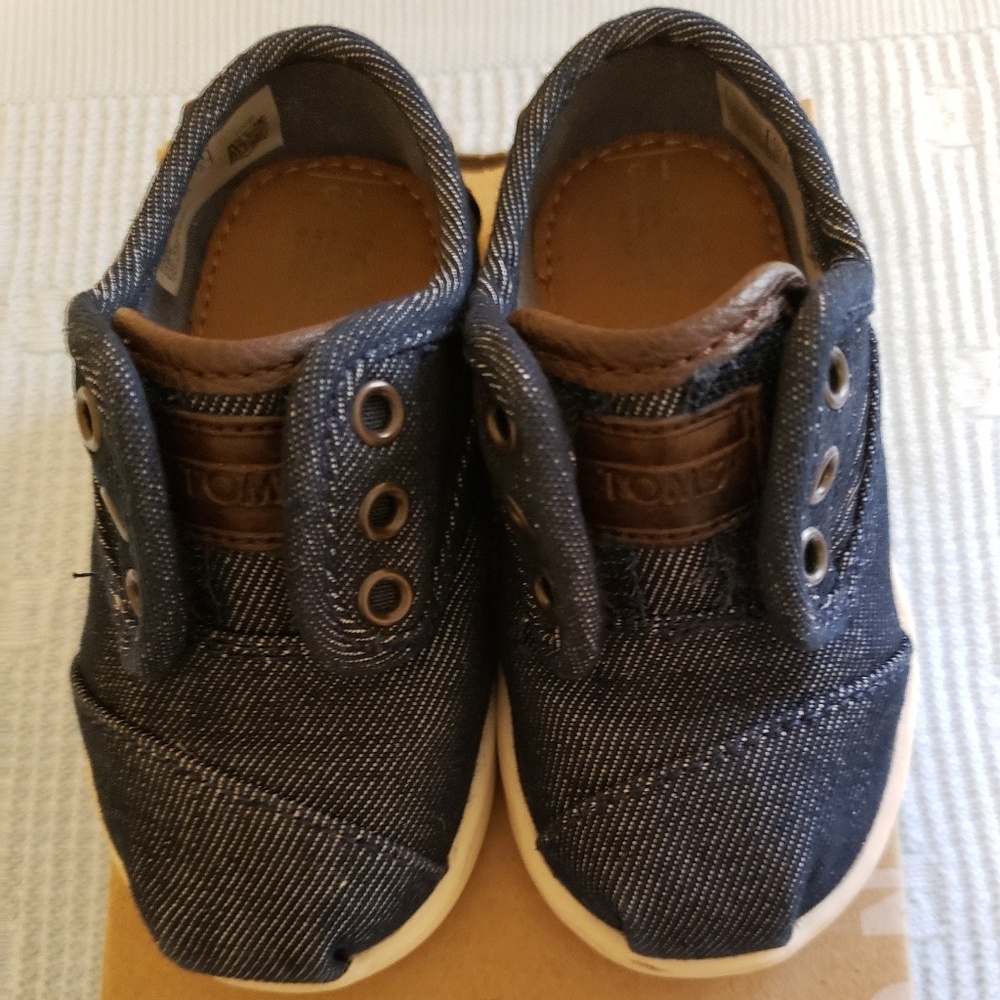 Toms Dark Denim, Leather Shoes